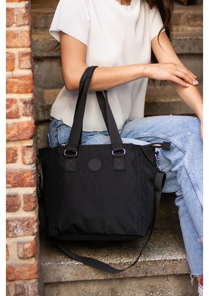 Kadın 4 Gözlü Suya Dayanıklı Paraşüt Kumaş Ayarlanabilir Çapraz Askılı El ve Omuz Çantası