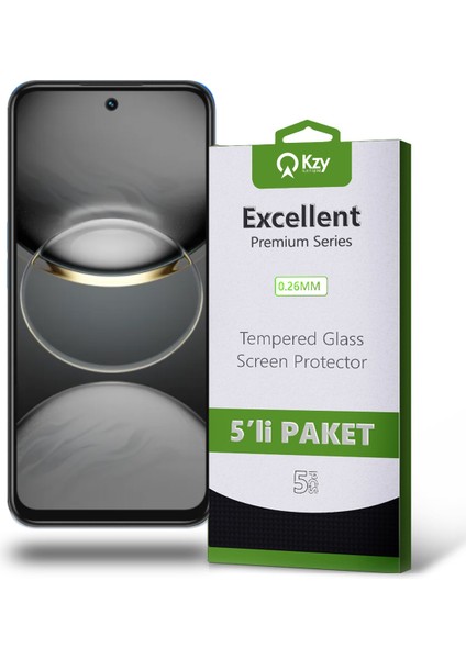 Tecno Spark 30C ile Uyumlu Temperli Ekran Koruyucu Kırılmaz Cam Ekonomik 5'li Paket
