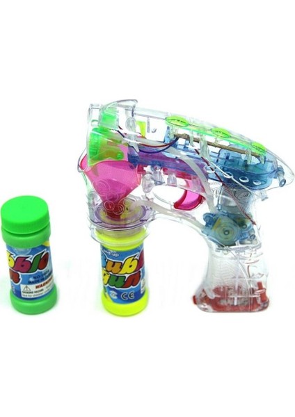 Elite Işıklı Pilli Şeffaf Plastik Oyuncak Köpük Tabancası Köpük Yapma Silahı Bubble Gun Köpük Makinesi 1 Adet