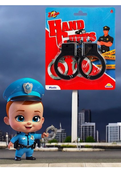 Elite Siyah Oyuncak Polis Pilastik Kelepçe 1 Adet