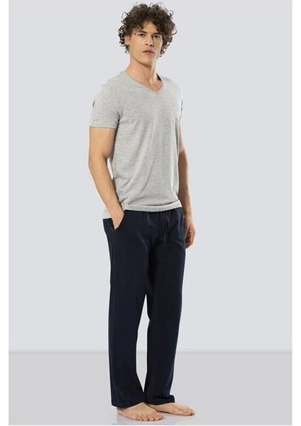 2192 Erkek Modal Pijama Takımı - Lacivert