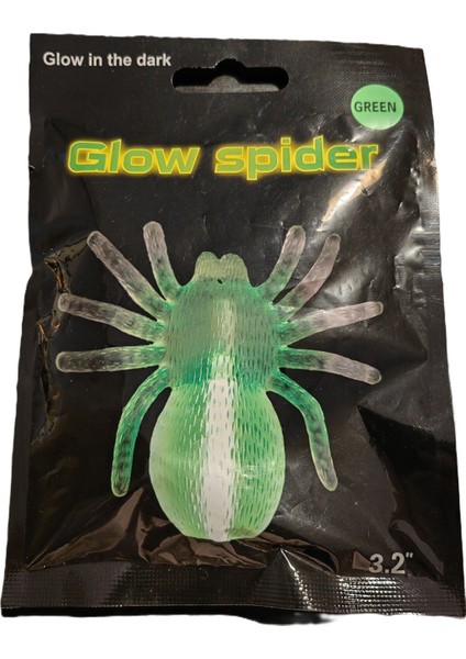 Elite Glow Spider Fosforlu Parıltılı Hayvan Örümcek Cadılar Bayramı Eğitsel Duyusal Party Oyuncak Figür 1 Adet