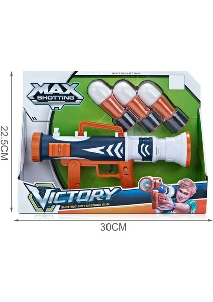 Elite 3 Mermili Sünger Dart Atan Silah 25 cm Bazuka Mega Mermili Silah 1 Adet