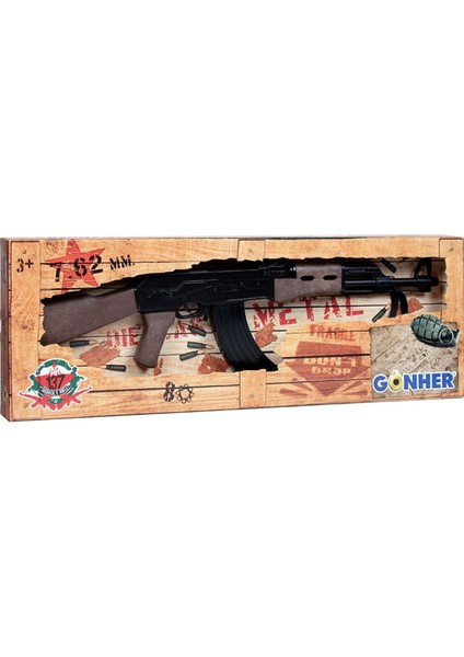 Elite Metal Ak-47 Kalaşnikof Kapsül Patlatan Saldırı Tüfeği Silah Seti 1 Adet