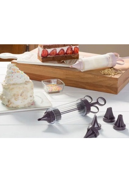 9 Başlıklı Star Mini Krema Pompası Bpa Free Kek Süsleme Aparatı