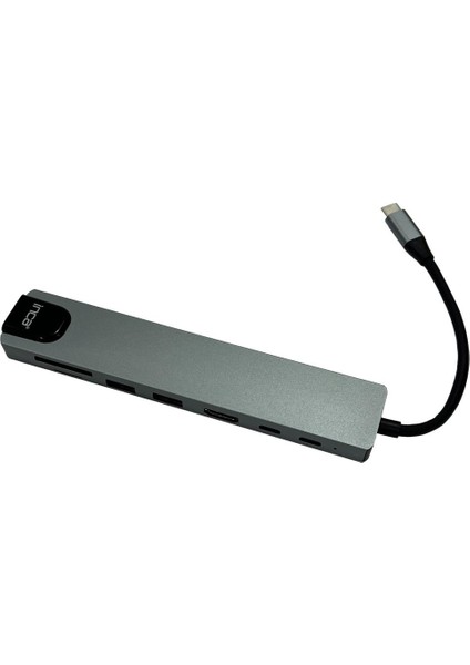 Itpc-7 8'li USB Tip-C Aliminyum Hub