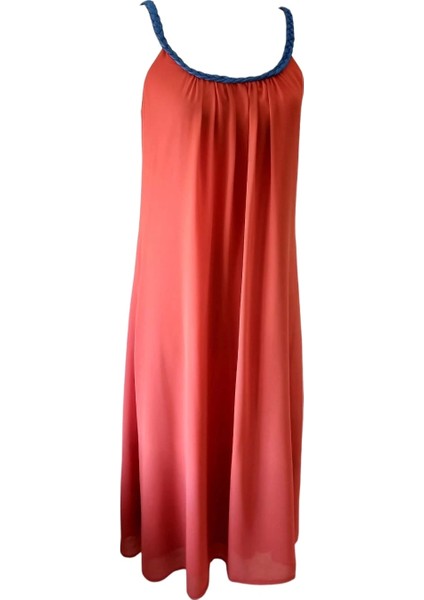 Mirabel Şifon Örme Askılı Tasarım Elbise