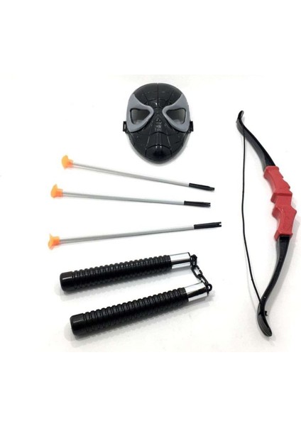 Elite Ninja Maskeli Ok Yay Mıncıka Oyuncakları Hepsi Bir Arada Oklu ve Mınçıkalı Ninja Oyun Seti 1 Adet