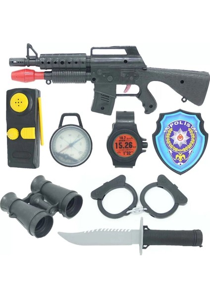 Elite Polis Seti Set 7 Parçadan Oluşmaktadır.+Polis Kostümü 2li Set Oyun Setı Oyuncak 1 Adet fiyatları