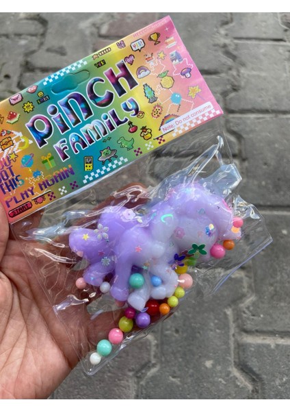 Elite My Little Pony Unicorn Tek Boynuz At Taba Jel Mor Lila Yumuşak Squishy Stress Oyuncak Sukuşi 1 Adet 1 Adet