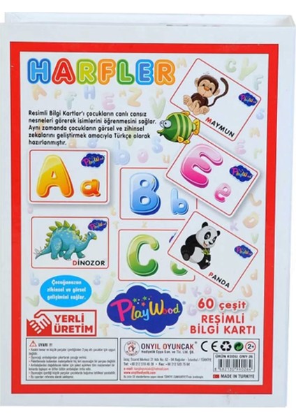 Playwood Eğitici Resimli Bilgi Kartı Harfler modelleri