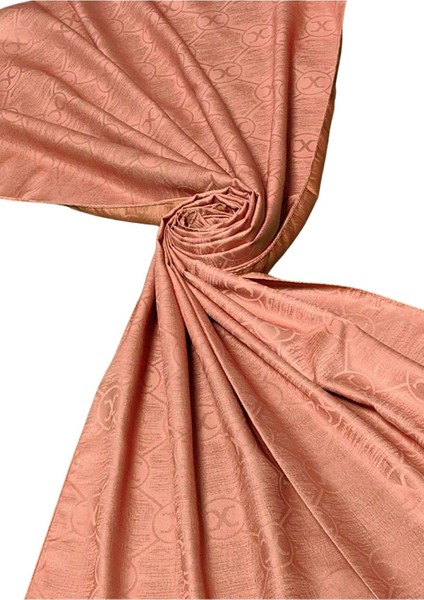 Leila Çift Taraflı Jakarlı Desenli Ipeksi Şal – 75X190 cm