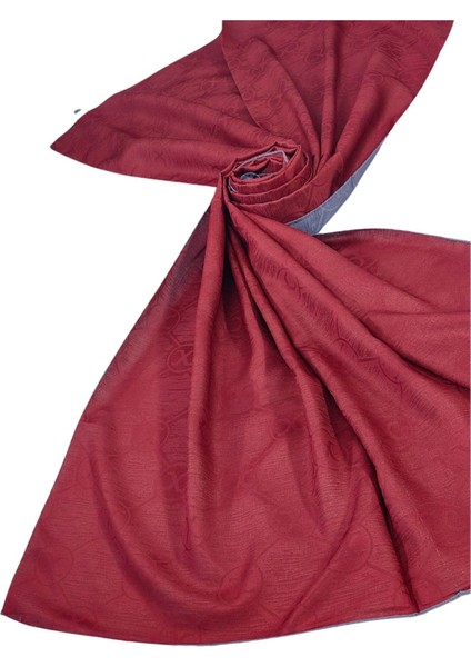 Leila Çift Taraflı Jakarlı Desenli Ipeksi Şal – 75X190 cm