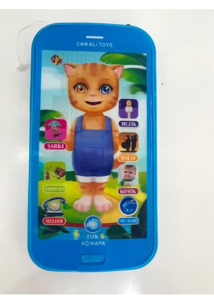 Elite Kinku Oyuncak Dokunmatik Eğitici Kedili Telefon Mavi Işıklı Sesli Müzikli Telefon 1 Adet