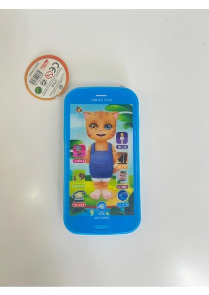 Elite Kinku Oyuncak Dokunmatik Eğitici Kedili Telefon Mavi Işıklı Sesli Müzikli Telefon 1 Adet modelleri