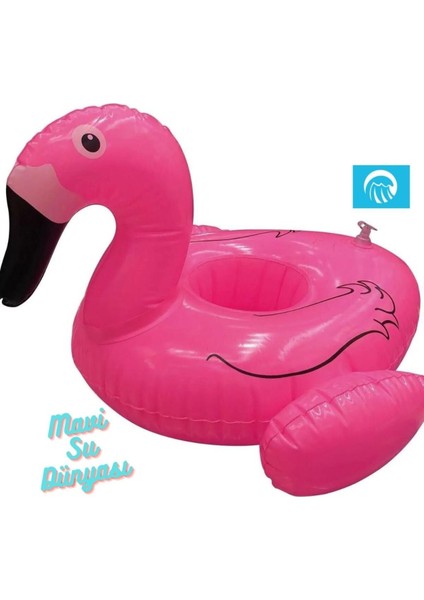 Elite Şişme Deniz Bardaklık, Havuz Bardaklık Pembe Renk Flamingo- Mavi Su Dünyası 1 Adet
