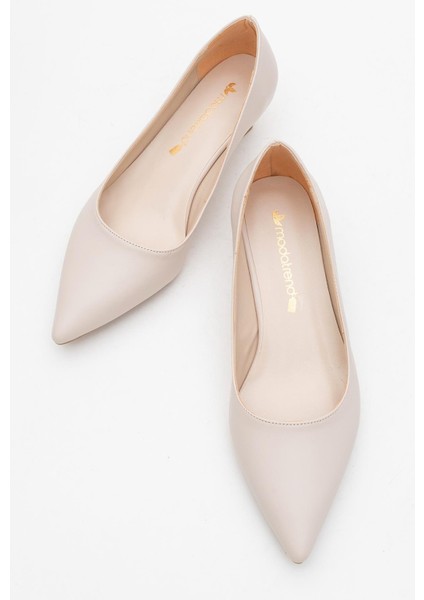 Kadın Topuklu Ayakkabı Bej Cilt indirimleri