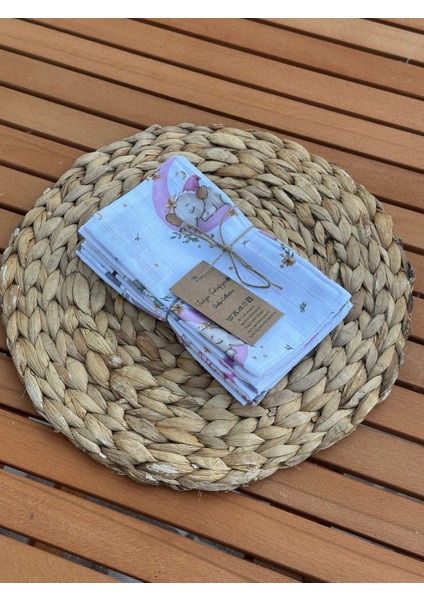 Ftbabycollection Müslin Ağız Mendili , Ağız Bezi %100 Pamuk Çift Katlı 7'li PAKET 22X20 CM modelleri