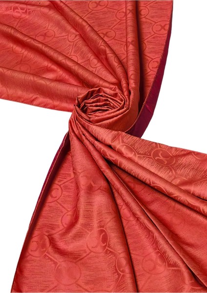 Leila Çift Taraflı Jakarlı Desenli Ipeksi Şal – 75X190 cm