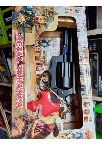 Elite Kapsül Patlatan Tabanca Revolver Demir Kovboy Metal Silah 432 Adet Patlama Gri 1 Adet fırsatları