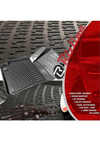 Toyota Corolla Uyumlu 2002-2007 3D Havuzlu Paspas