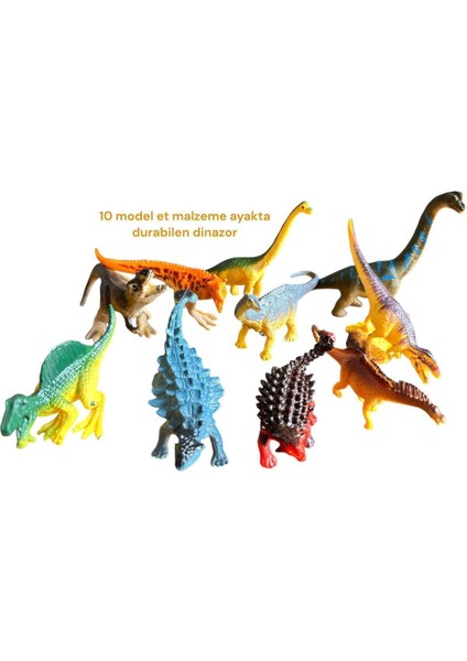 Elite Dinazor Oyuncak 10 Adet Birlikte T-Rex Model Oyuncak Et Malzeme Eğitici Oyuncak Dinozor 1 Adet