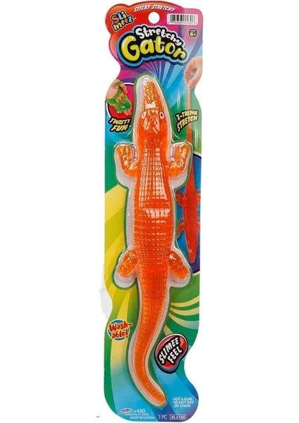 Elite Timsah Streç Yumuşak Esneyen Uzayabilen Timsah Büyük Boy Stretchy Crocodile Turuncu 19 cm 1 Adet
