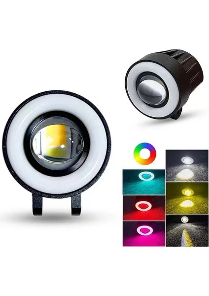 Güvenli Offroad Sürüşü Için 7 Renkli LED Sis Lambası Seti Sarı-Beyaz