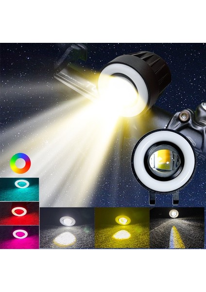 Güvenli Offroad Sürüşü Için 7 Renkli LED Sis Lambası Seti Sarı-Beyaz fiyatları
