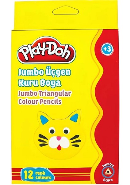 Play-Doh 12 Renk Jumbo Üçgen Kuru Boya