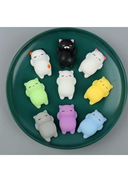 Elite 5 Adet Hayvan Figürlü Kedi Sukuşi Squishy Oyuncak Renkli 1 Adet