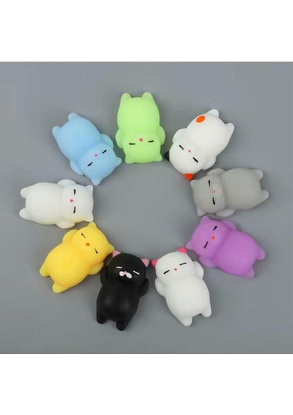 Elite 5 Adet Hayvan Figürlü Kedi Sukuşi Squishy Oyuncak Renkli 1 Adet