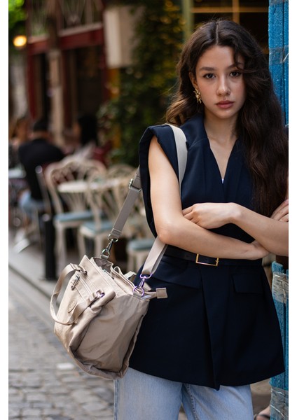 Kadın 5 Gözlü Paraşüt Kumaş Ayarlanabilir Çapraz Askılı El ve Omuz Çantası modelleri