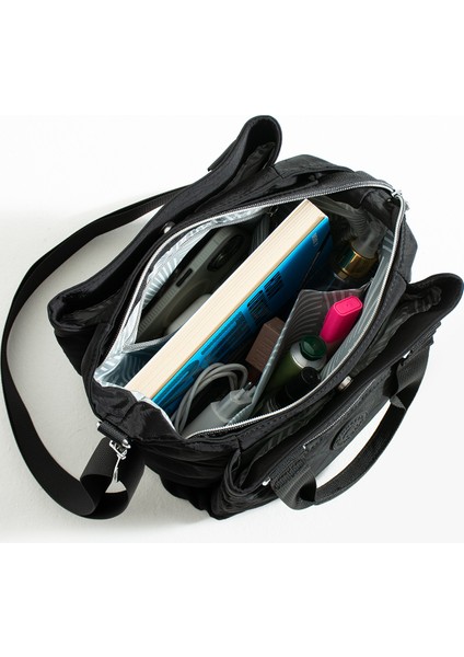 Kadın 5 Gözlü Paraşüt Kumaş Ayarlanabilir Çapraz Askılı El ve Omuz Çantası