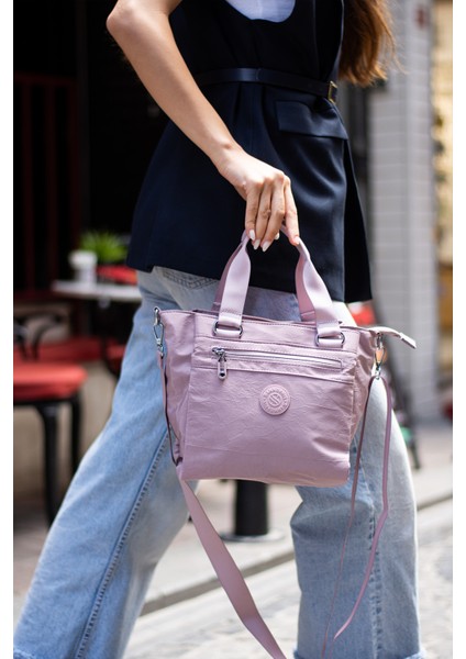 Kadın 5 Gözlü Paraşüt Kumaş Ayarlanabilir Çapraz Askılı El ve Omuz Çantası