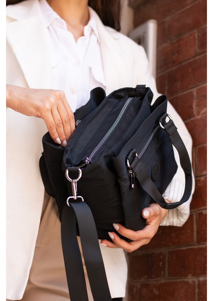 Kadın 5 Gözlü Paraşüt Kumaş Ayarlanabilir Çapraz Askılı El ve Omuz Çantası fırsatları