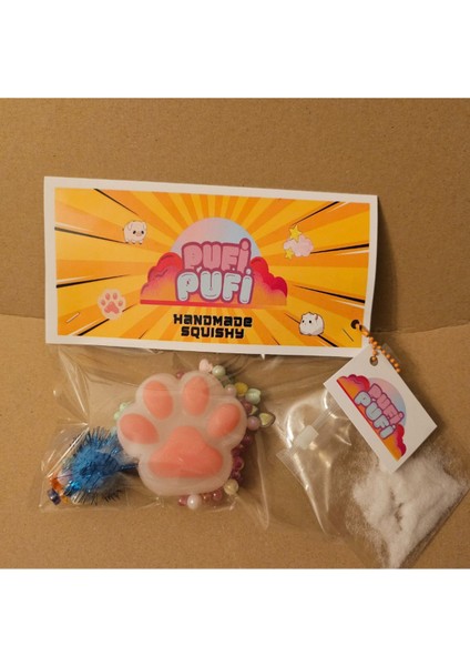 Elite Kedi Patisi Pembe Pufipufi Taba Squishy Stress Oyuncağı Sukuşi 1 Adet