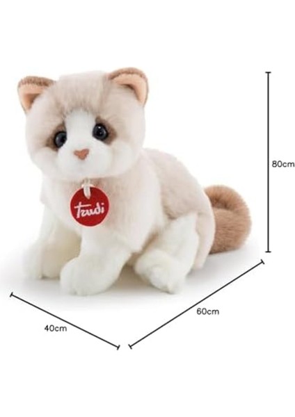 Elite Acelya 20872 Kedi Brad Pelüş, Beyaz/bej, 24 cm Star Shop Trend 1058548 1 Adet