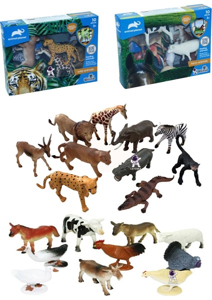 Elite Animal Planet Çiftlik ve Vahşi Hayvanları Figürleri 20 Parça Set 1 Adet