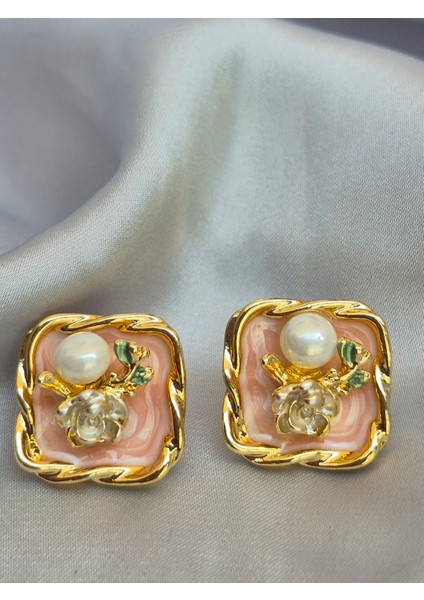 Mineli Gül ve Inci Kare Sanat Küpe fiyatları