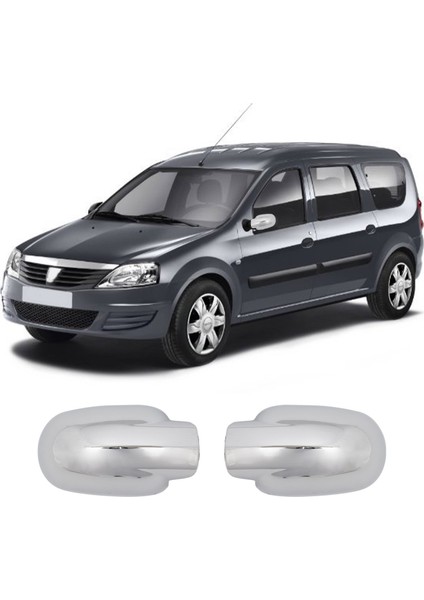 Dacia Logan Uyumlu 2004-2010 Ayna Kapağı 2 Parça Abs Krom Kaplama