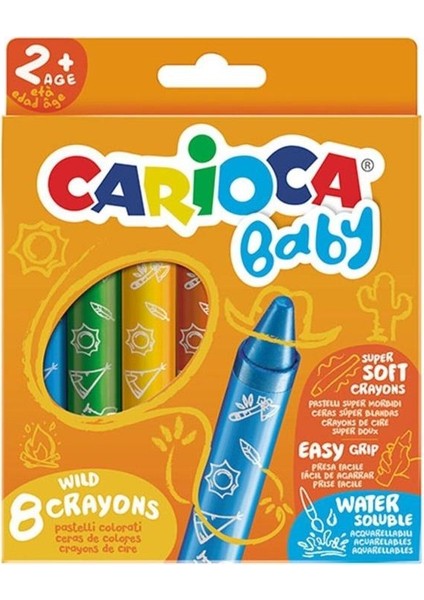 Carioca Jumbo Bebek Elleri Kirletmeyen Pastel Boya Kalemi 8'li