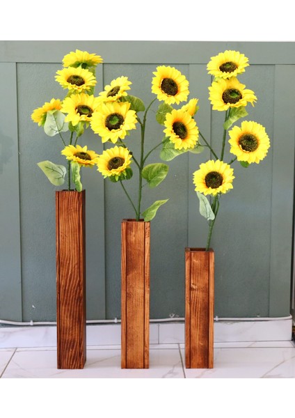 Ahşap Set Dekoratif Vazo , Kuru Çiçek Vazosu , Biblo Vazo 40-50-60 cm fiyatları