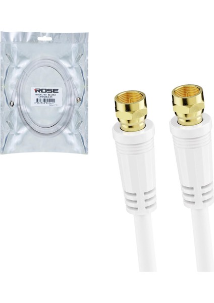 Rg6 F Konnektörlü Hazır Kablo 2mt Rose Rc-24-2