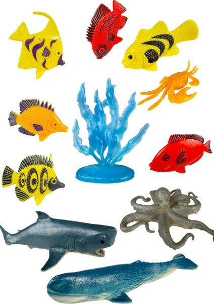 Elite Mini Deniz Canlıları Figür Seti – 11 Parça Renkli Eğitici Oyuncak (4-8 Cm) 1 Adet