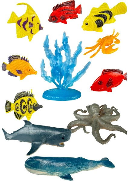 Elite Mini Deniz Canlıları Figür Seti – 11 Parça Renkli Eğitici Oyuncak (4-8 Cm) 1 Adet