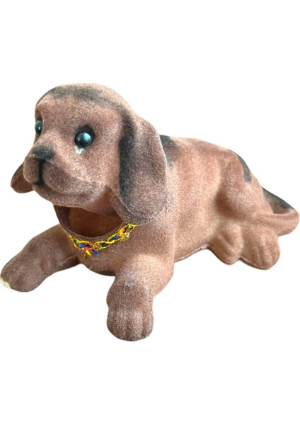 Elite Kafa Sallayan Köpek Araba Süsü Koyu Kahverengi Renk 14 cm 1 Adet