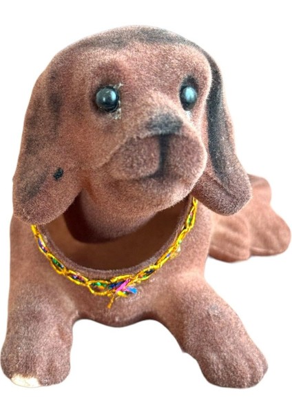 Elite Kafa Sallayan Köpek Araba Süsü Koyu Kahverengi Renk 14 cm 1 Adet
