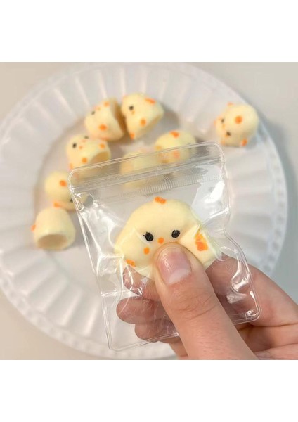 Elite 4'lü Tiny Chicken Taba Squishy / Minik Tavuk / Civciv Sukuşi / Stress Oyuncağı Sukuşi/tüylü Oyunca 1 Adet modelleri