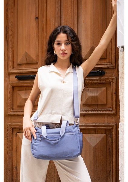 Kadın 5 Gözlü Suya Dayanıklı Paraşüt Kumaş Ayarlanabilir Çapraz Askılı El ve Omuz Çantası modelleri